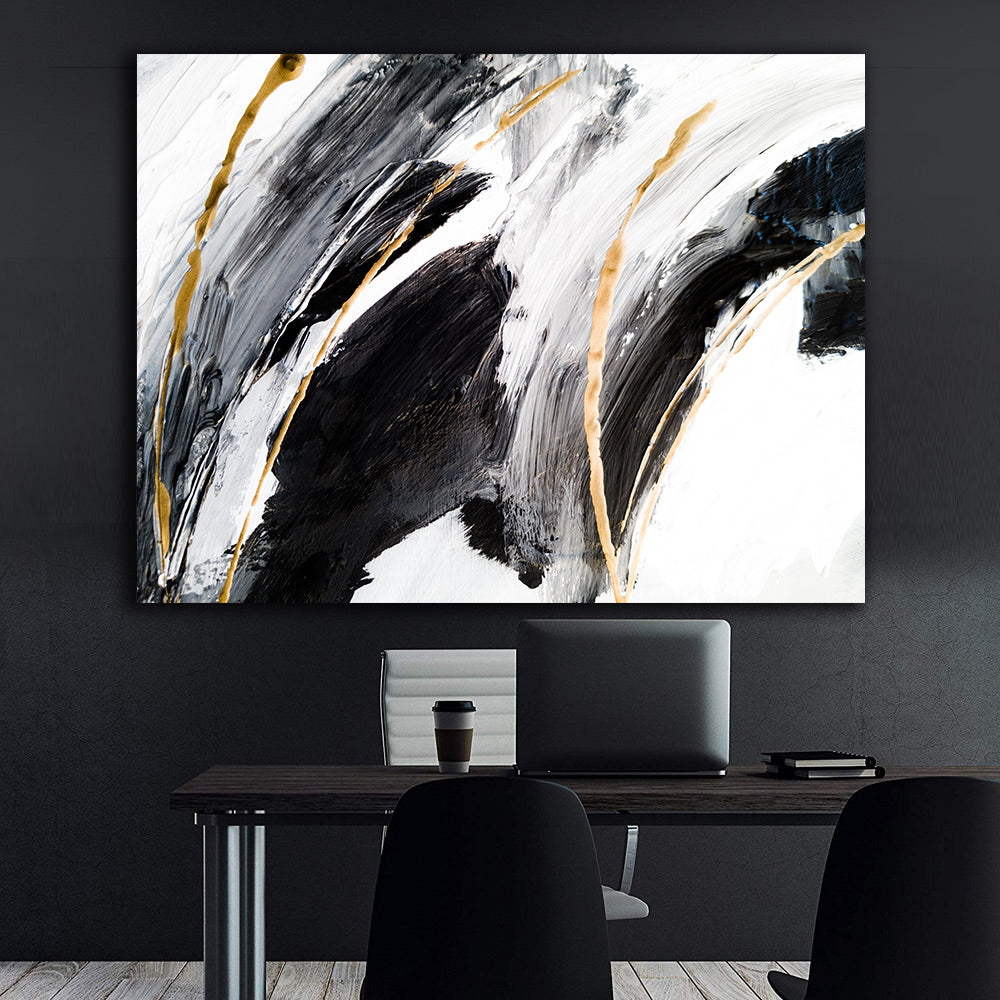 Peinture sur toile - Abstrait en noir et blanc