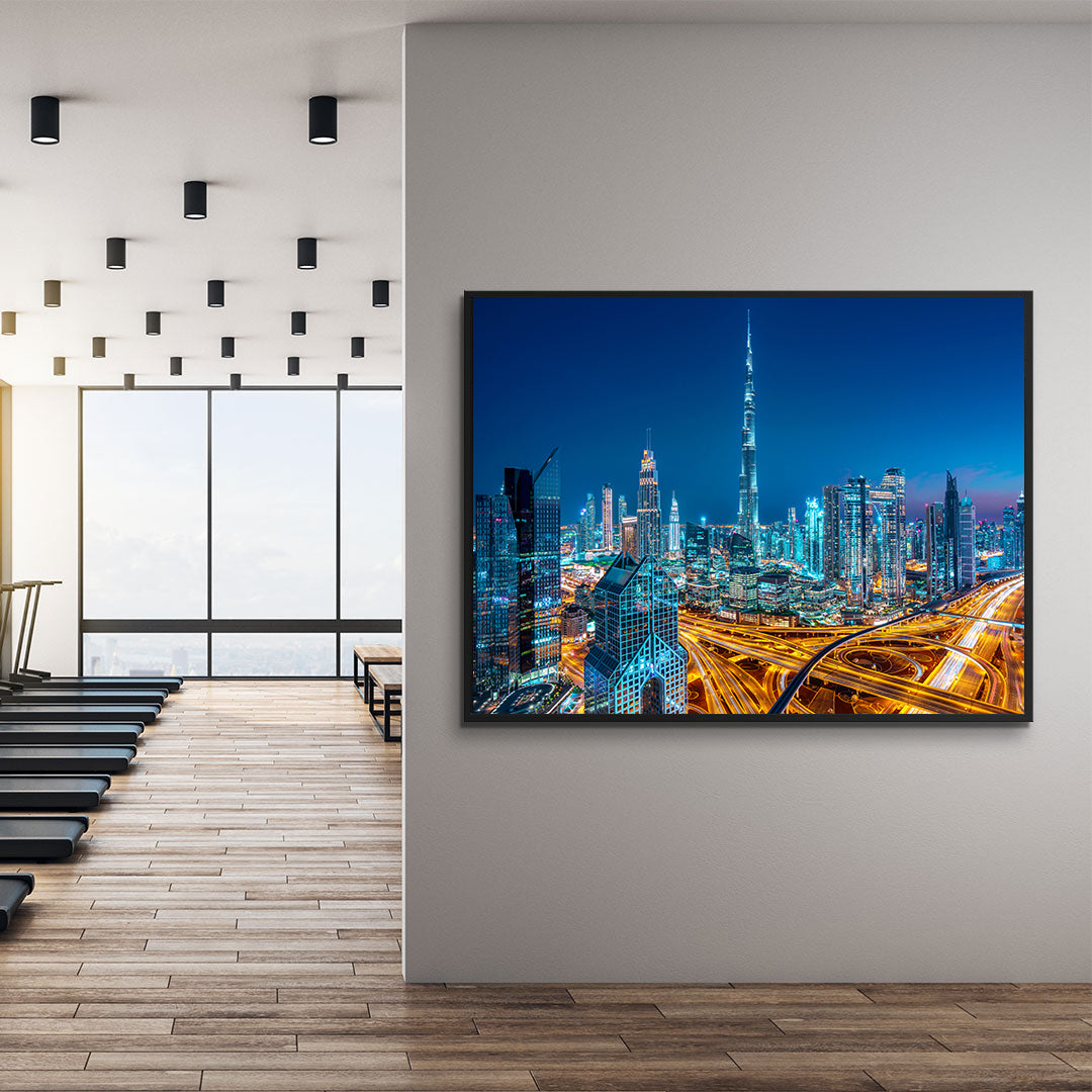 Leinwandgemälde - Dubai bei Nacht