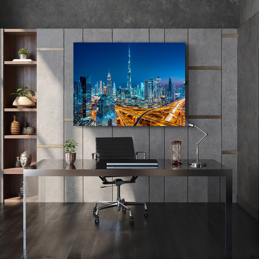 Leinwandgemälde - Dubai bei Nacht