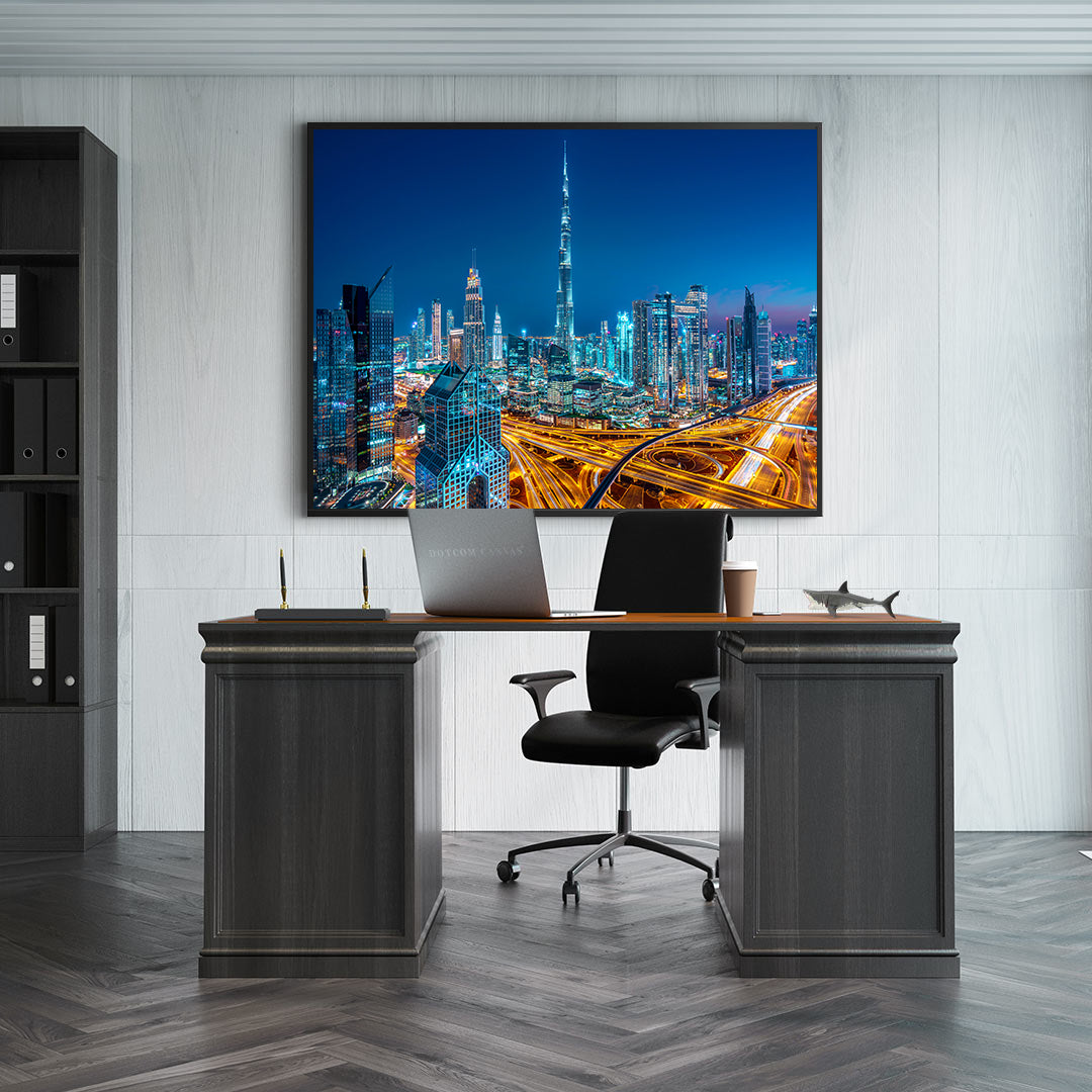Leinwandgemälde - Dubai bei Nacht