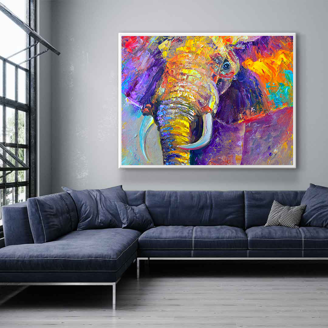 Leinwandgemälde - Bunter Elefant