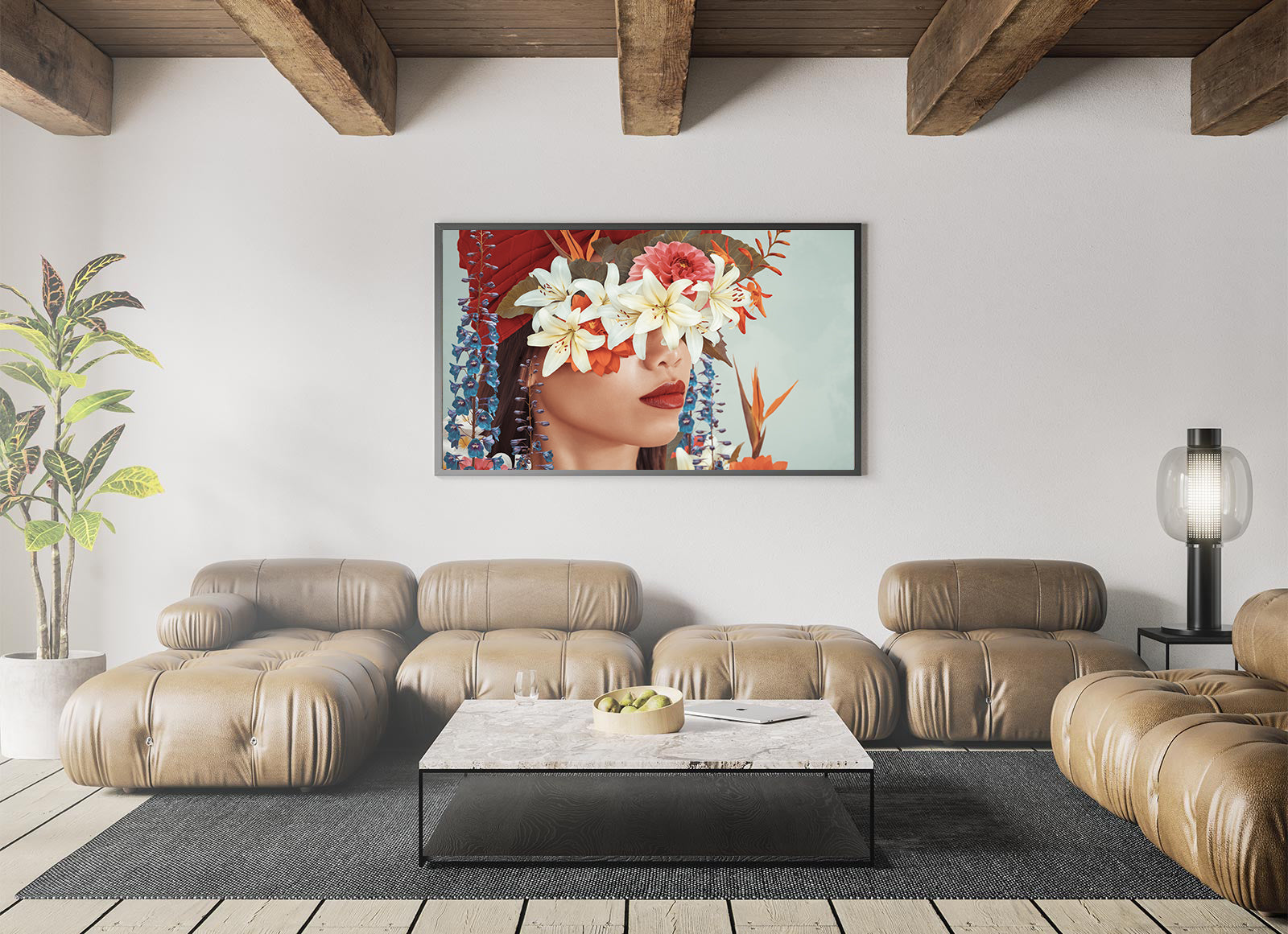 Tablou Canvas - Portret cu Flori