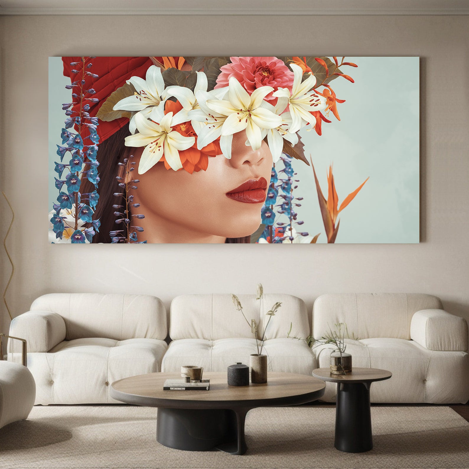 Tablou Canvas - Portret cu Flori