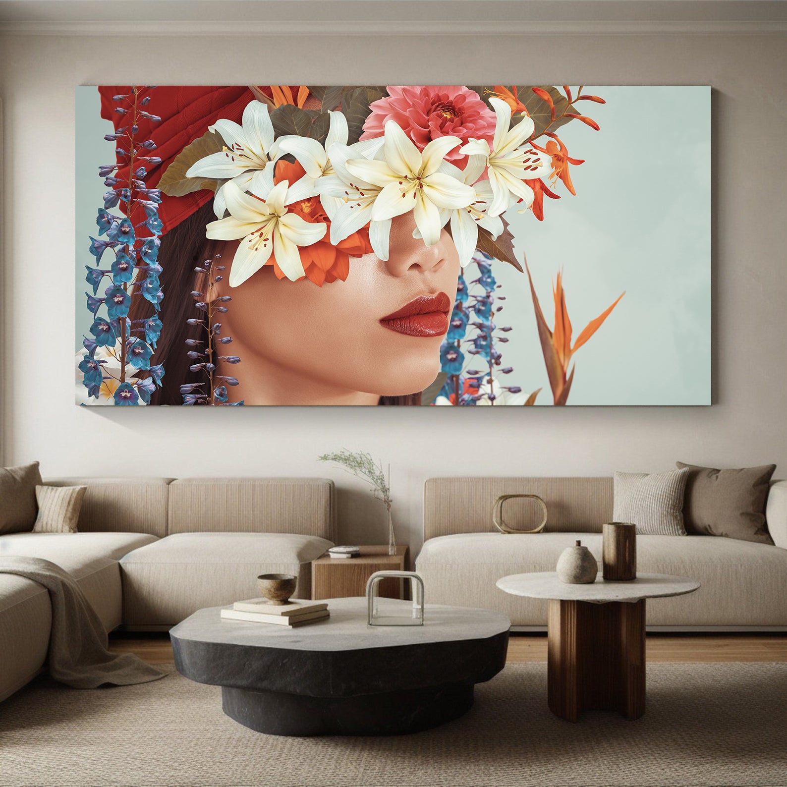 Tablou Canvas - Portret cu Flori