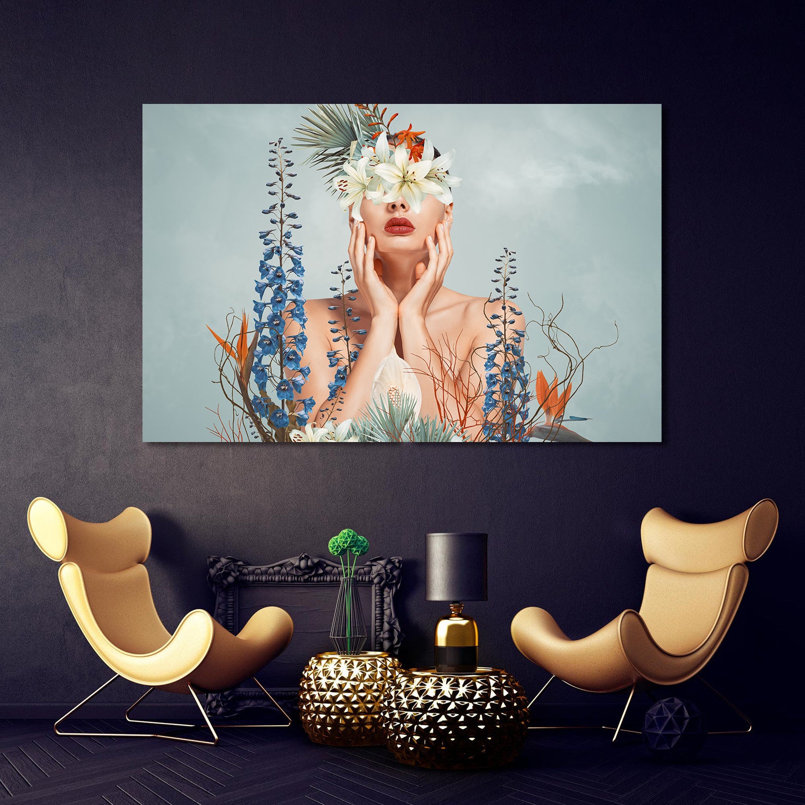 Tablou Canvas - Portret cu Flori