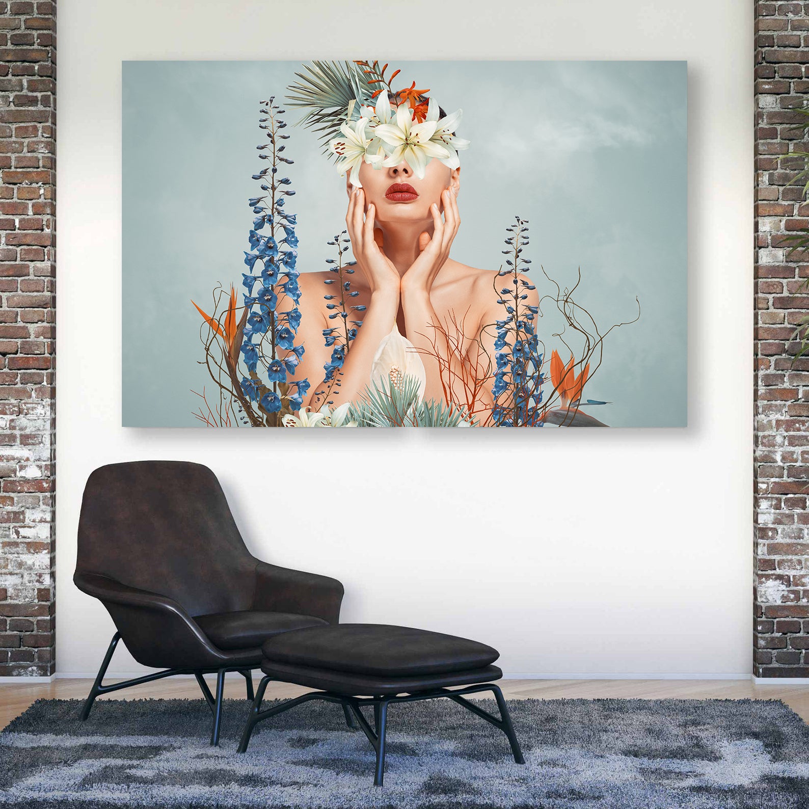 Tablou Canvas - Portret cu Flori