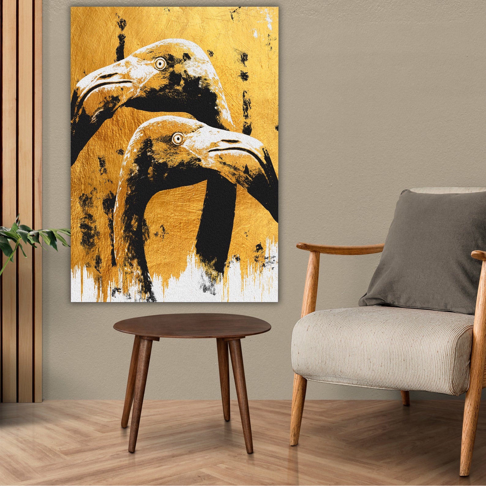 Peinture sur toile - Art moderne flamant rose