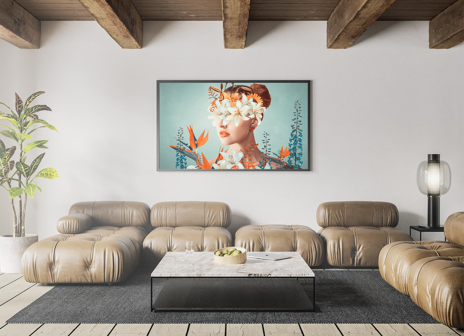 Tablou Canvas - Portret cu Flori