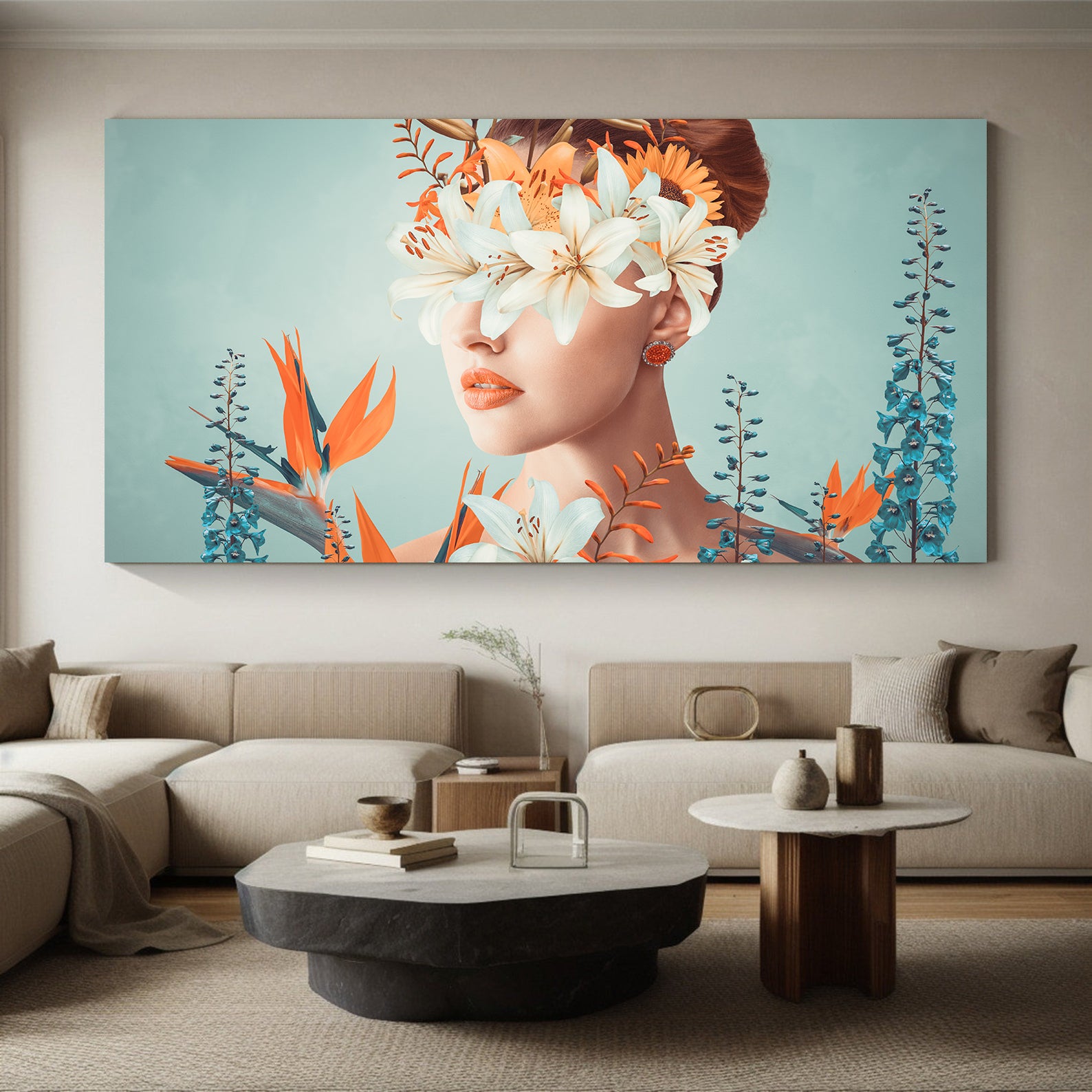 Tablou Canvas - Portret cu Flori