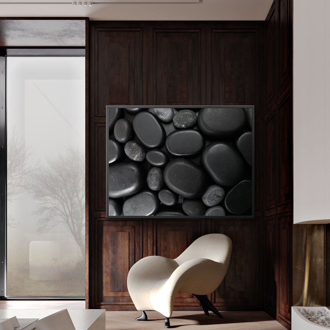 Leinwandbild - Schwarze Steine