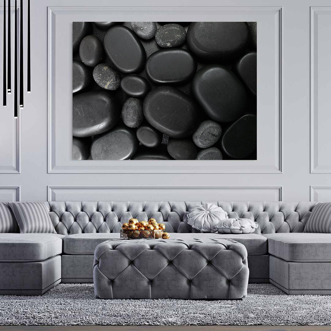 Leinwandbild - Schwarze Steine