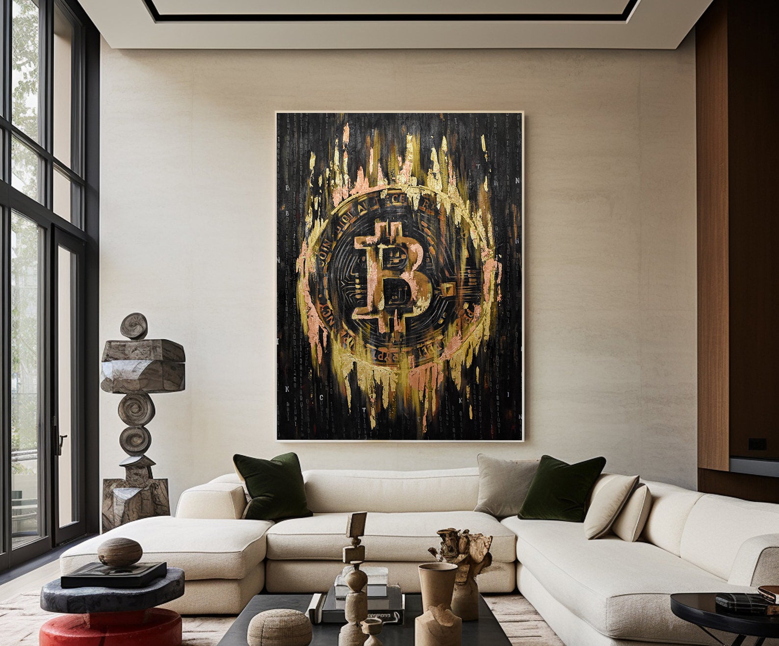Peinture sur toile - Bitcoin Gold