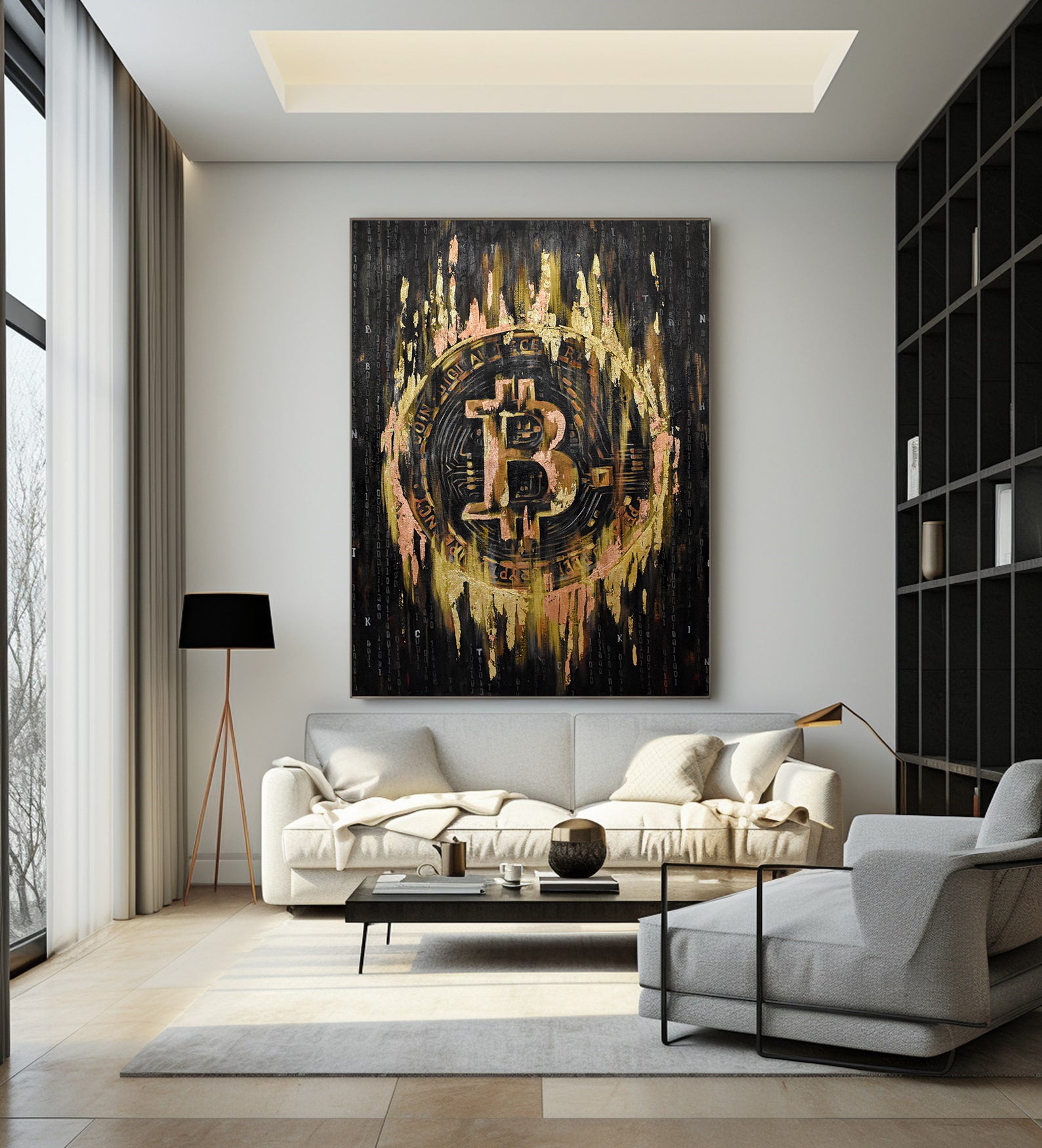 Peinture sur toile - Bitcoin Gold