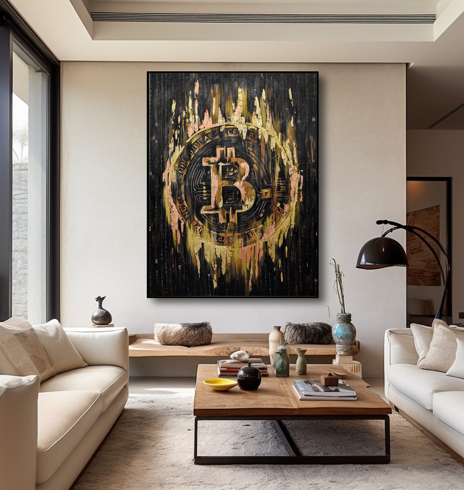 Tablou Canvas - Bitcoin Auriu
