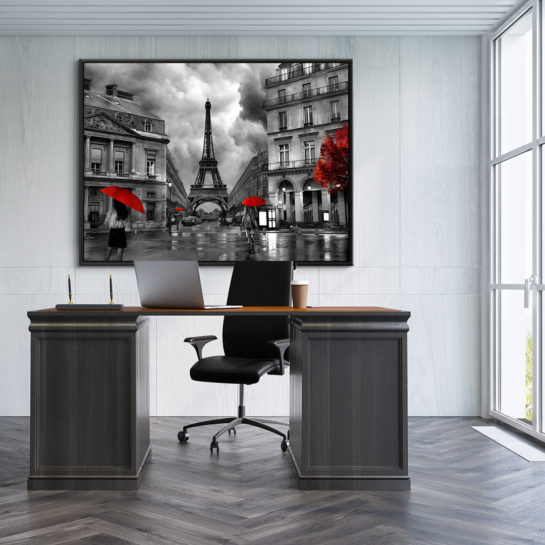 Leinwandbild - Paris Schwarz und Weiß