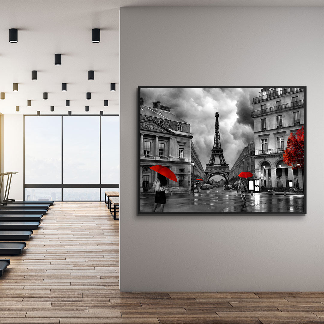 Leinwandbild - Paris Schwarz und Weiß