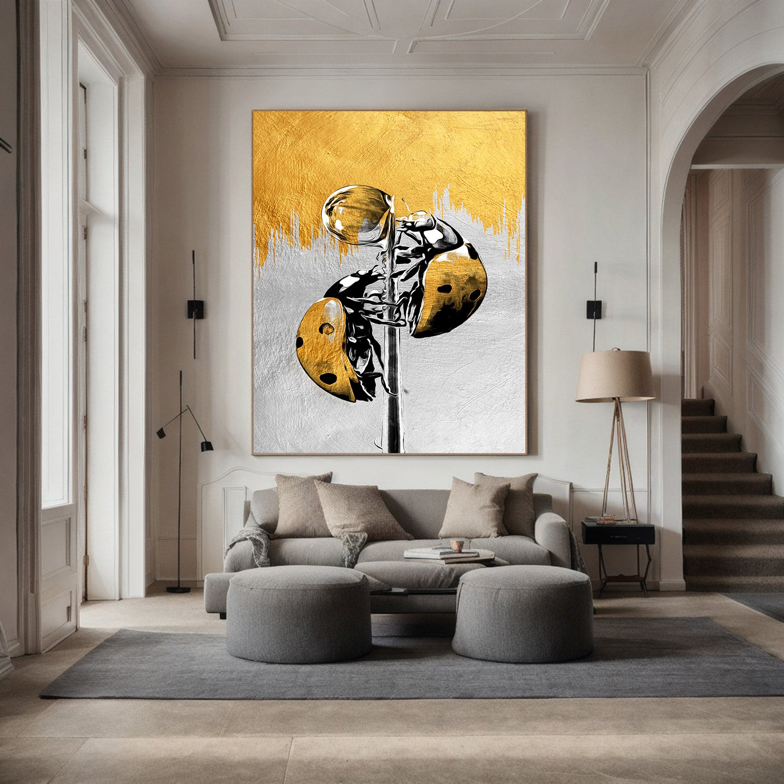 Leinwandbild - Goldener Marienkäfer