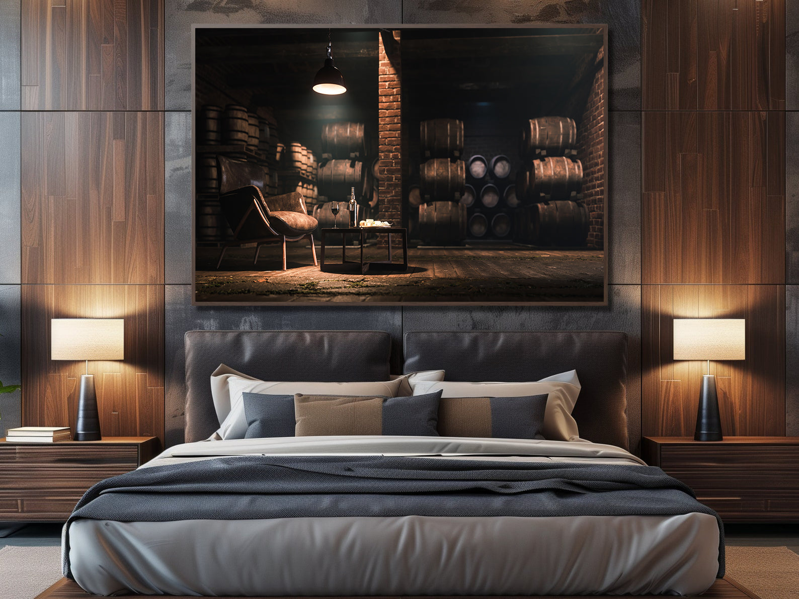 Leinwandbild - Weinfässer