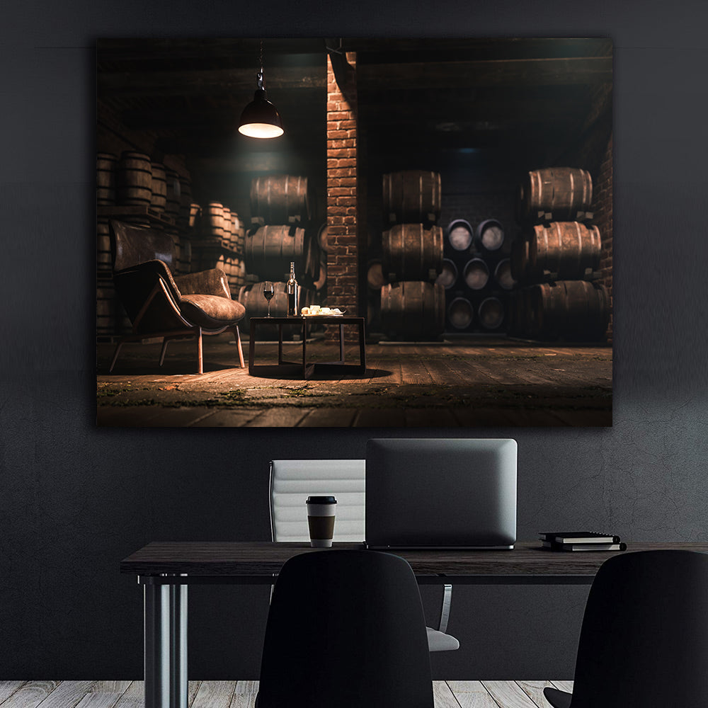 Leinwandbild - Weinfässer