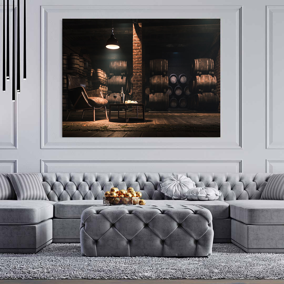 Leinwandbild - Weinfässer