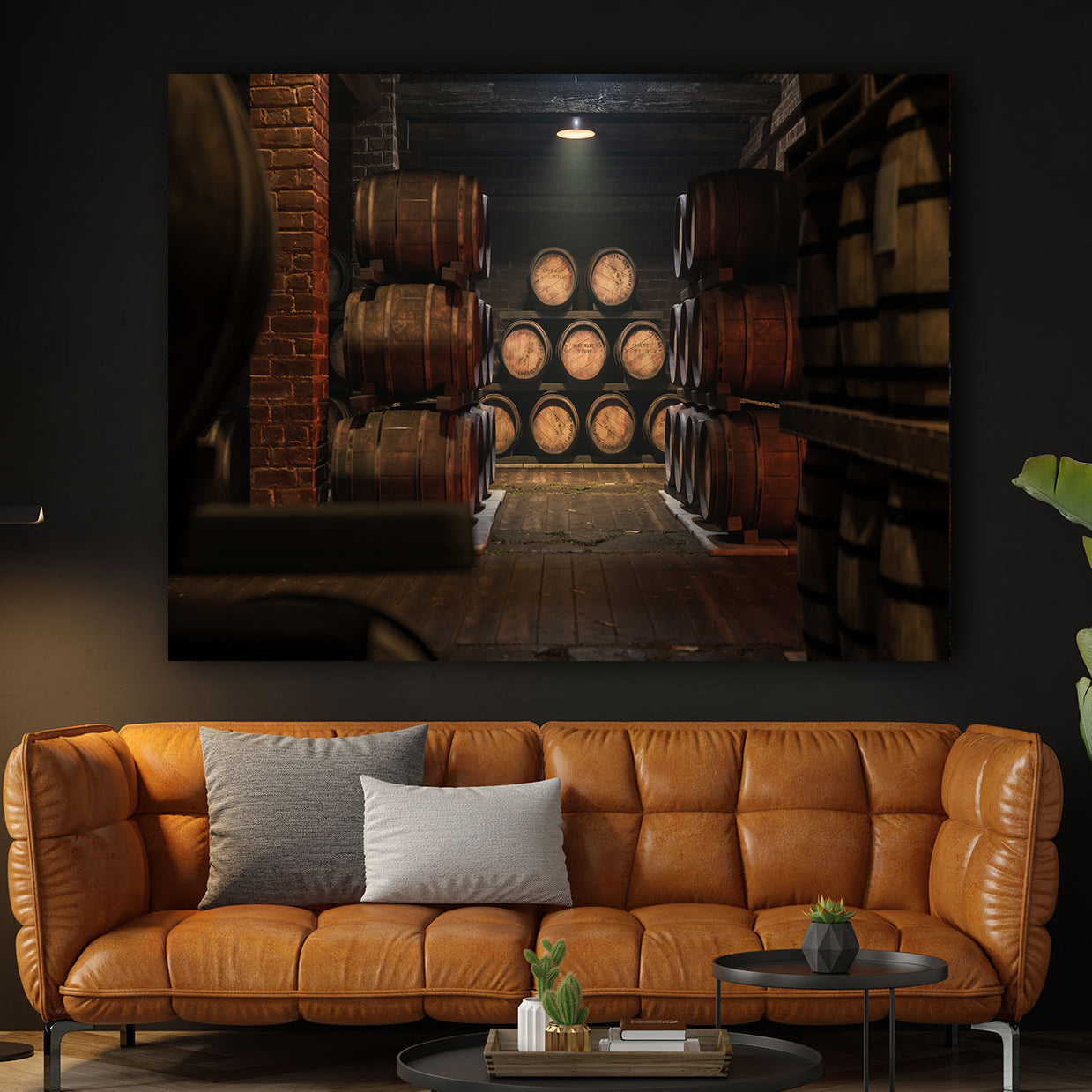 Leinwandbild - Weinfässer