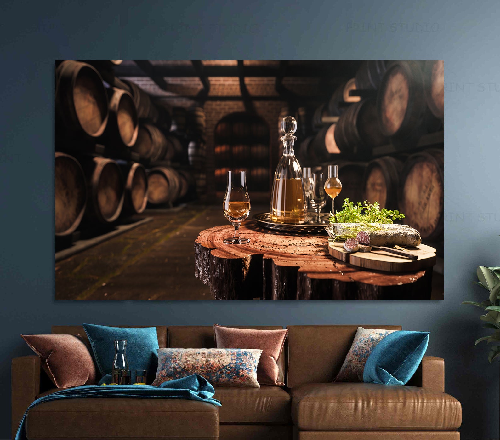 Leinwandgemälde - Weinprobe