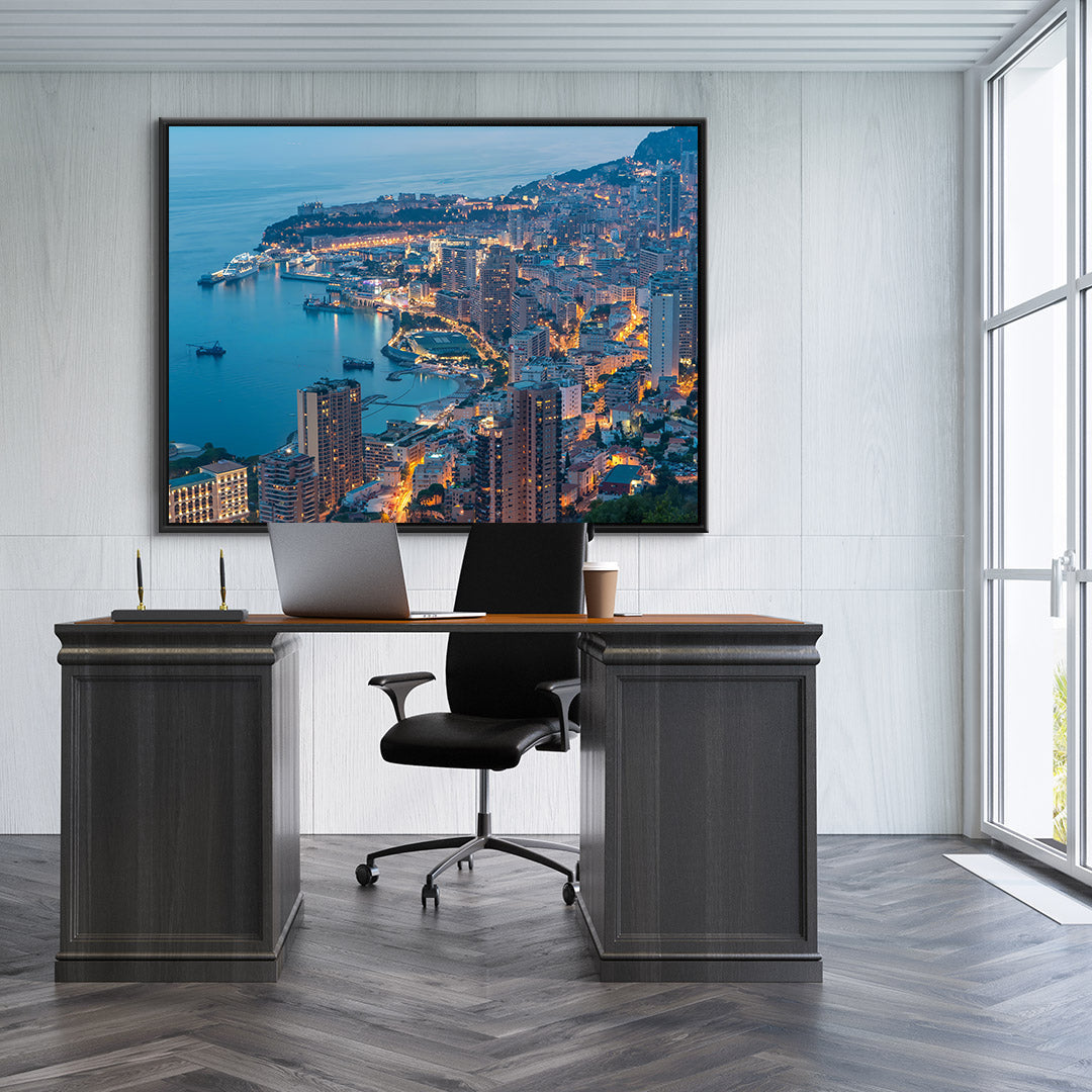 Leinwandbild - Stadt am Meer