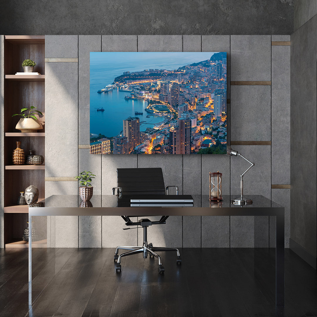 Leinwandbild - Stadt am Meer