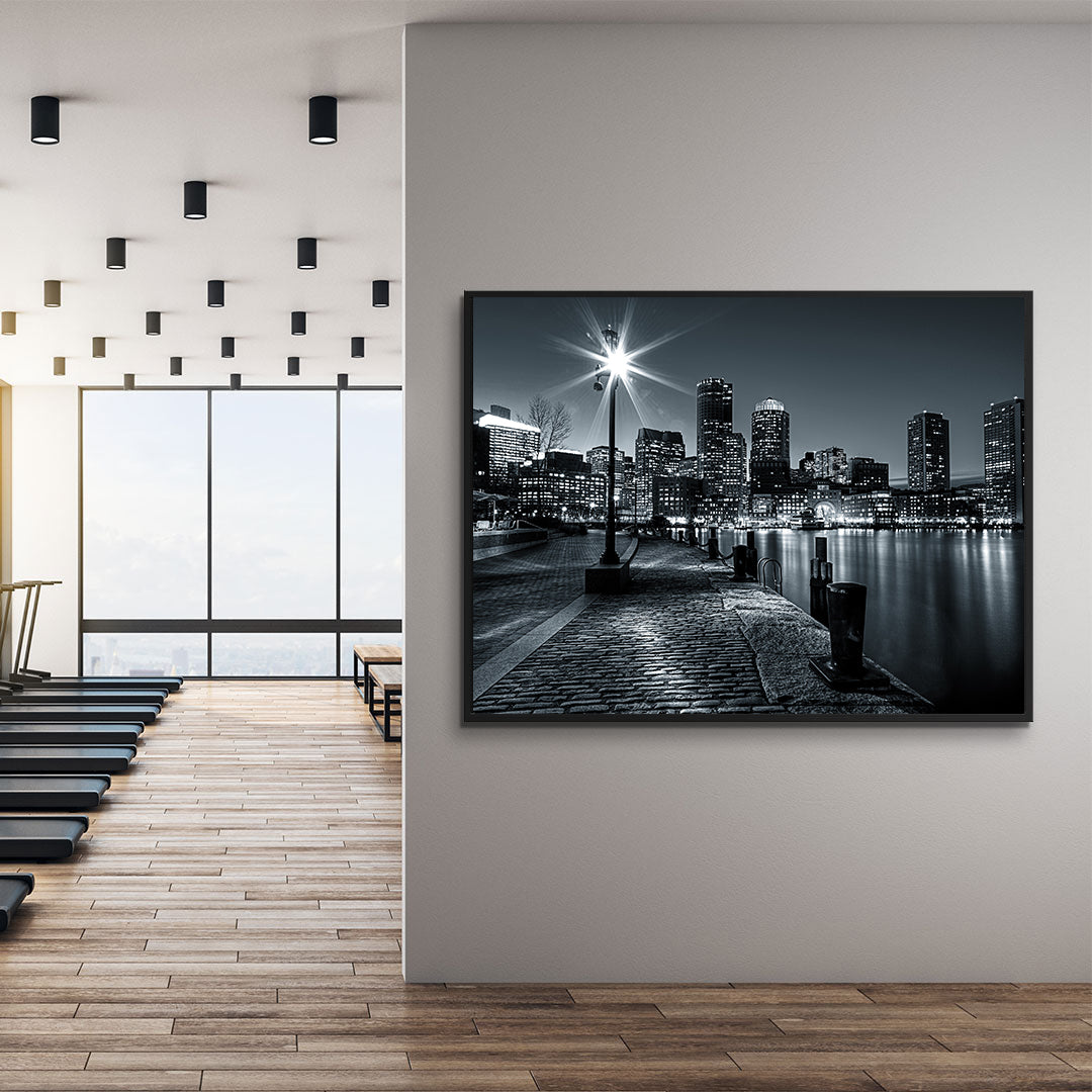 Peinture sur toile - Ville en noir et blanc