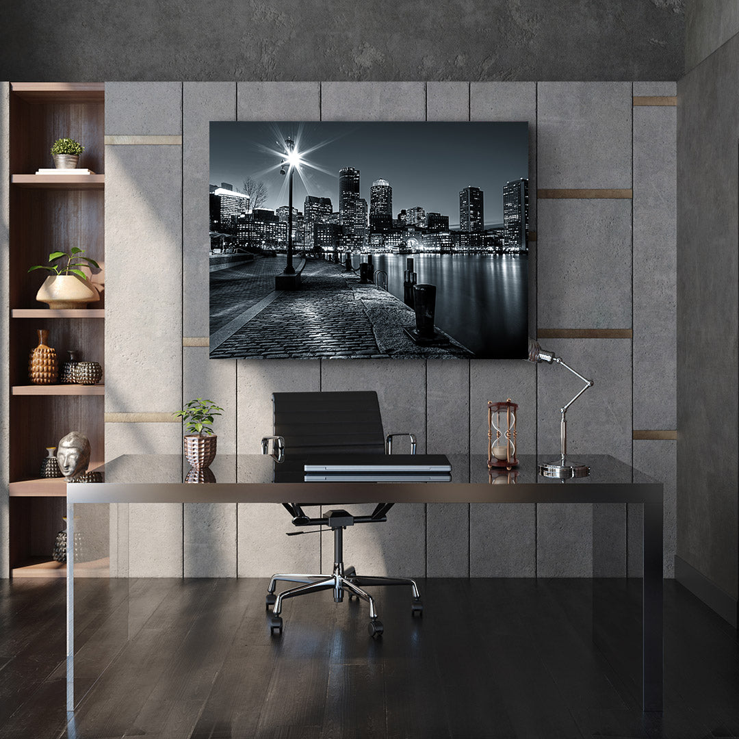 Peinture sur toile - Ville en noir et blanc