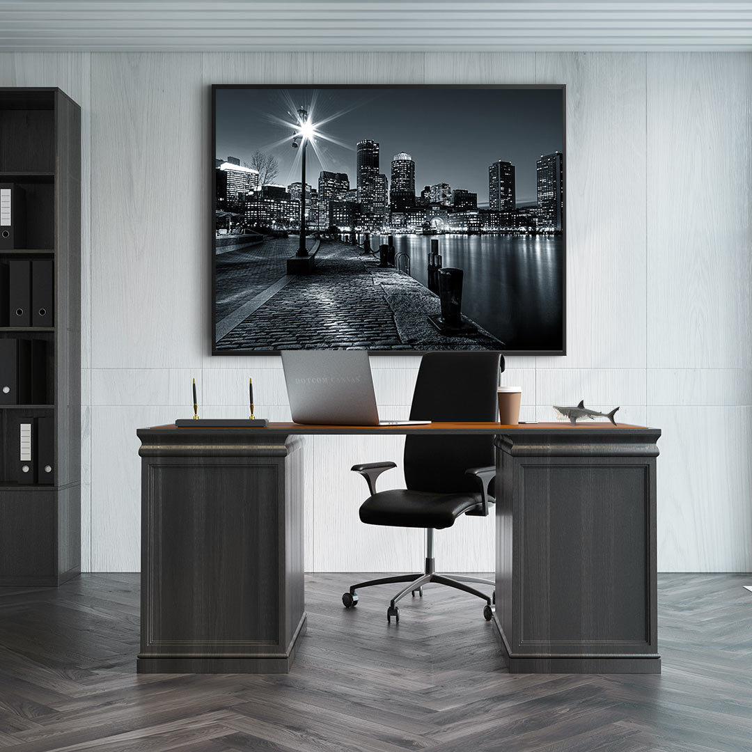 Peinture sur toile - Ville en noir et blanc