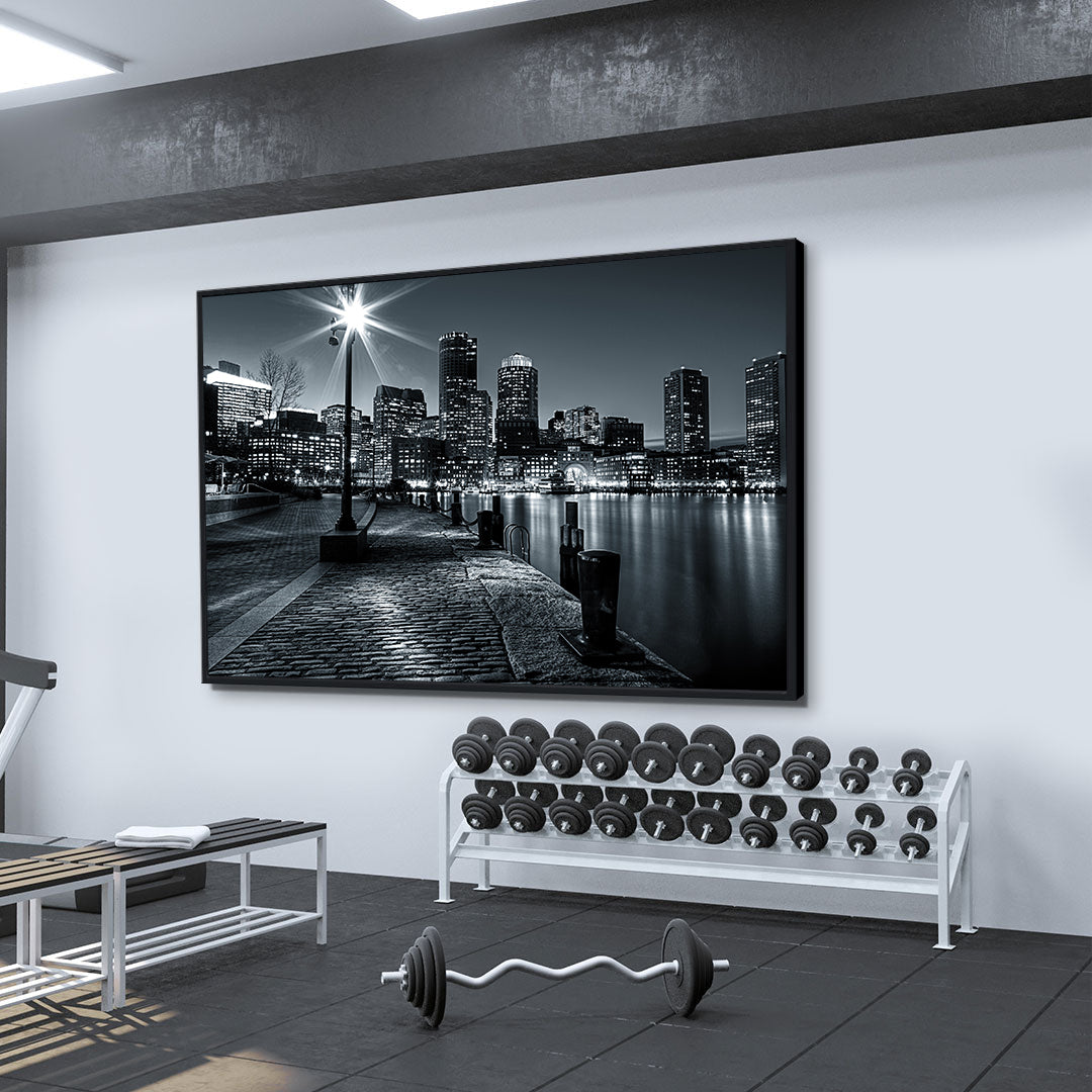 Peinture sur toile - Ville en noir et blanc