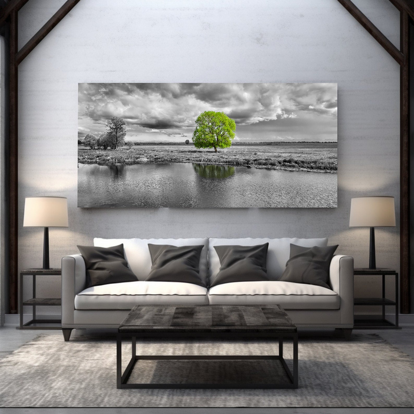 Peinture sur toile - Arbre vert