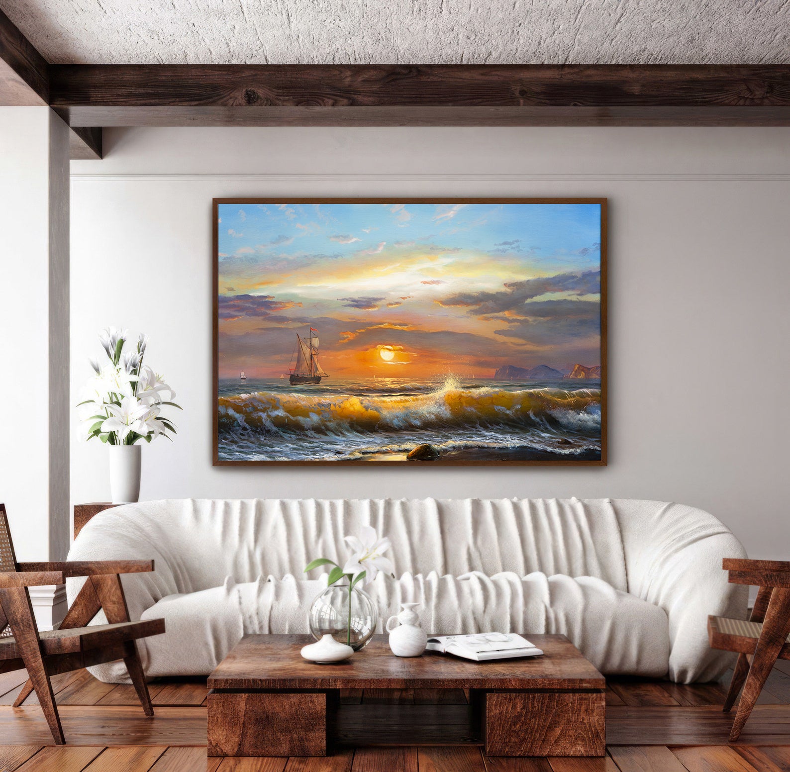 Tableau sur toile - Voiliers sur la mer