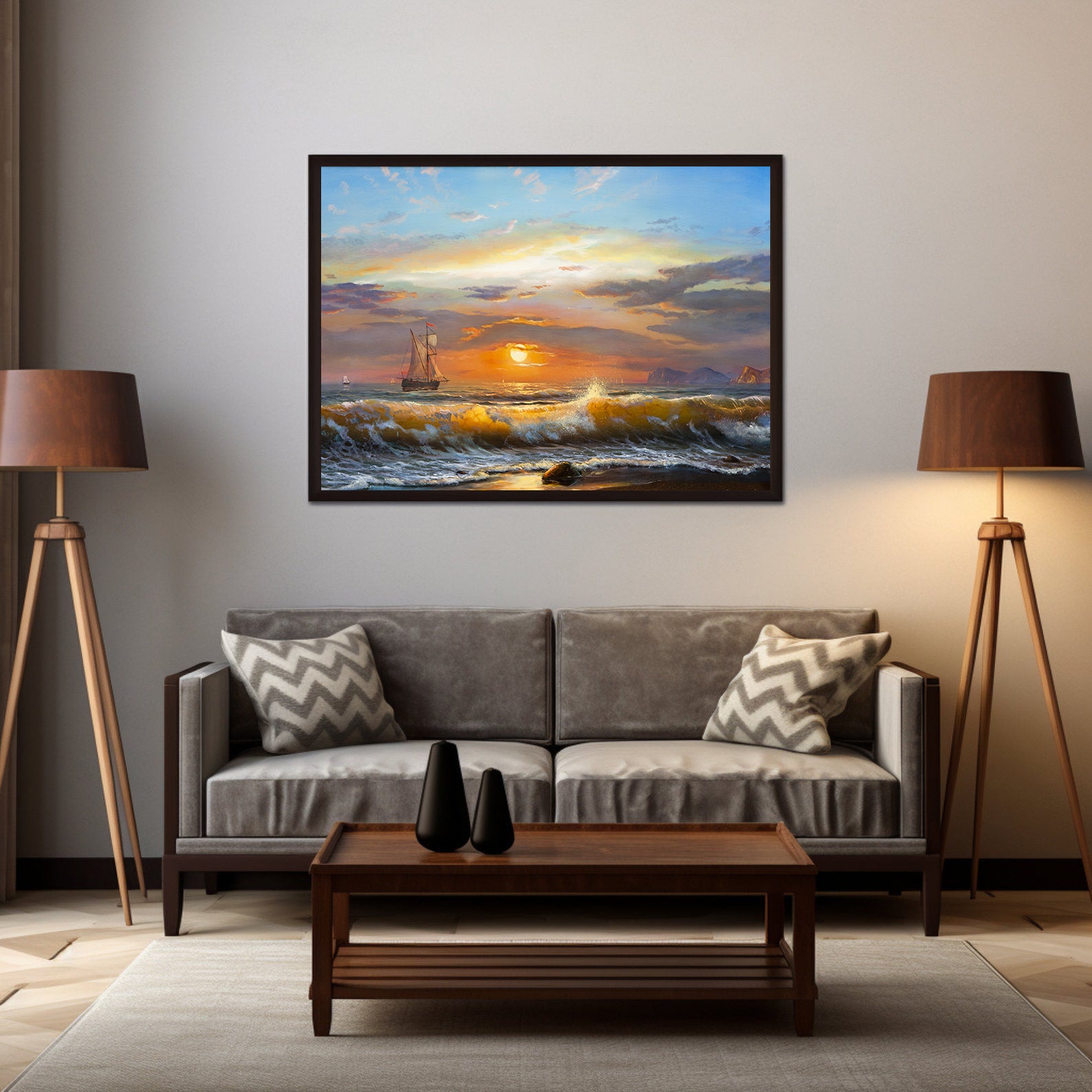 Tableau sur toile - Voiliers sur la mer