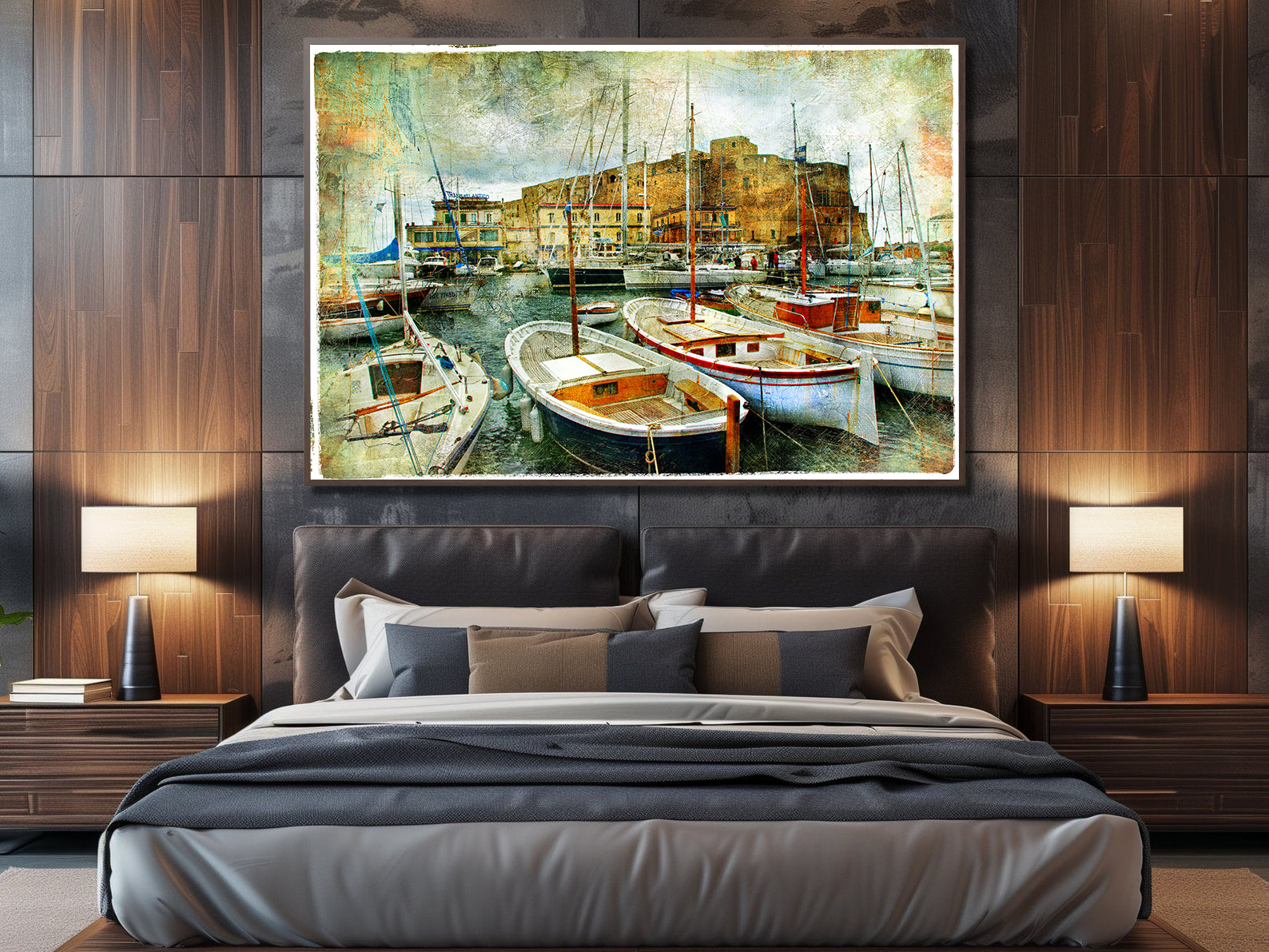 Leinwandbild - Boote im Hafen