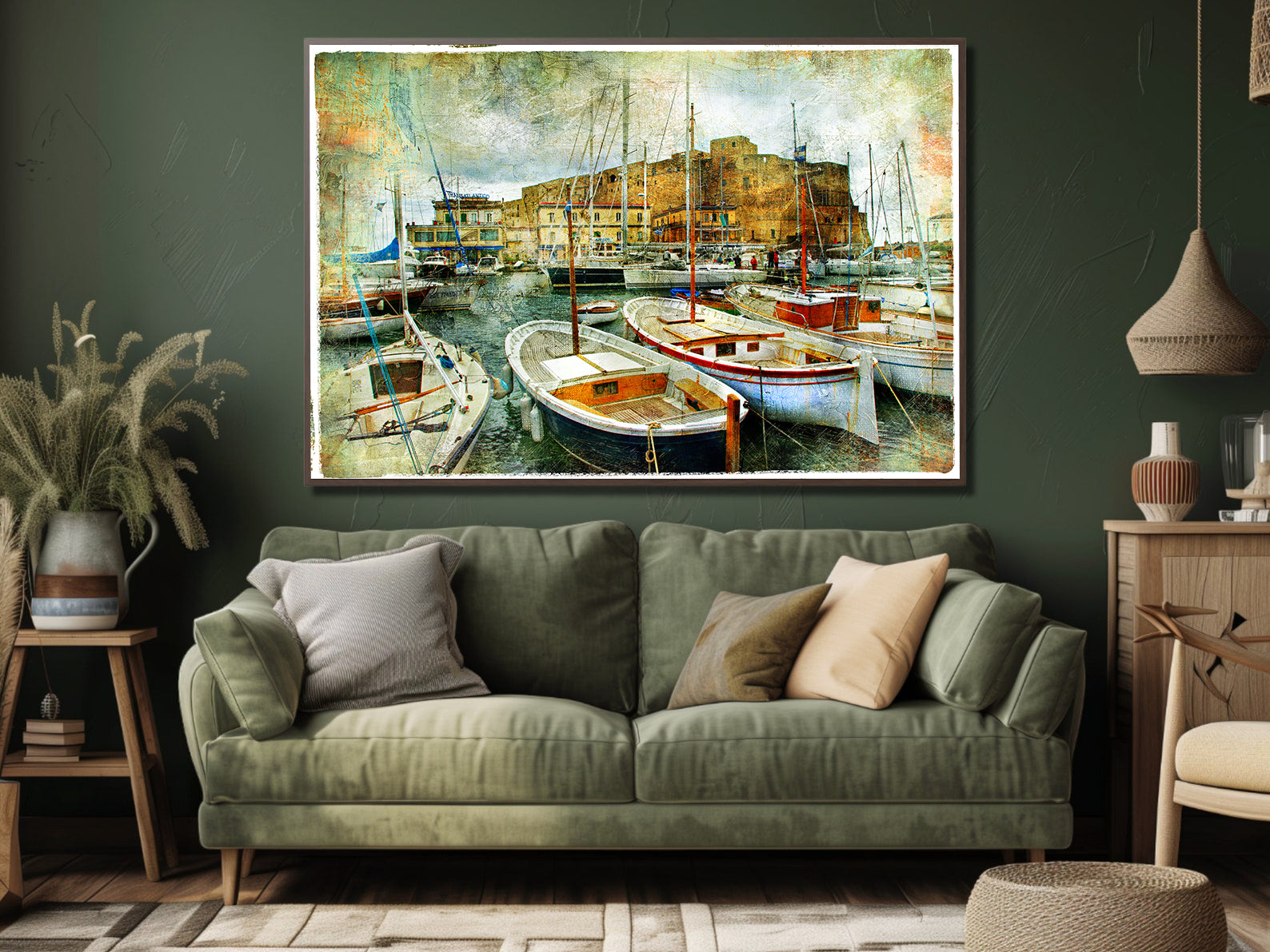 Leinwandbild - Boote im Hafen