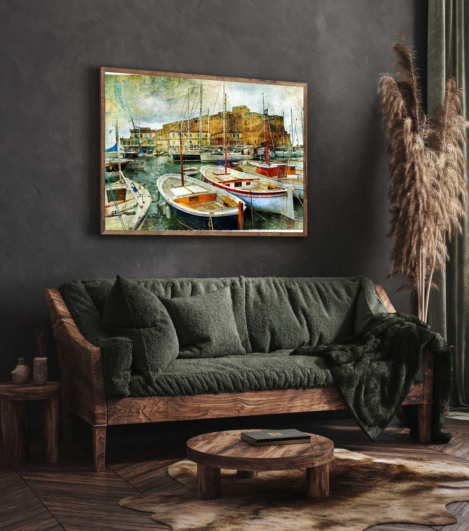 Leinwandbild - Boote im Hafen