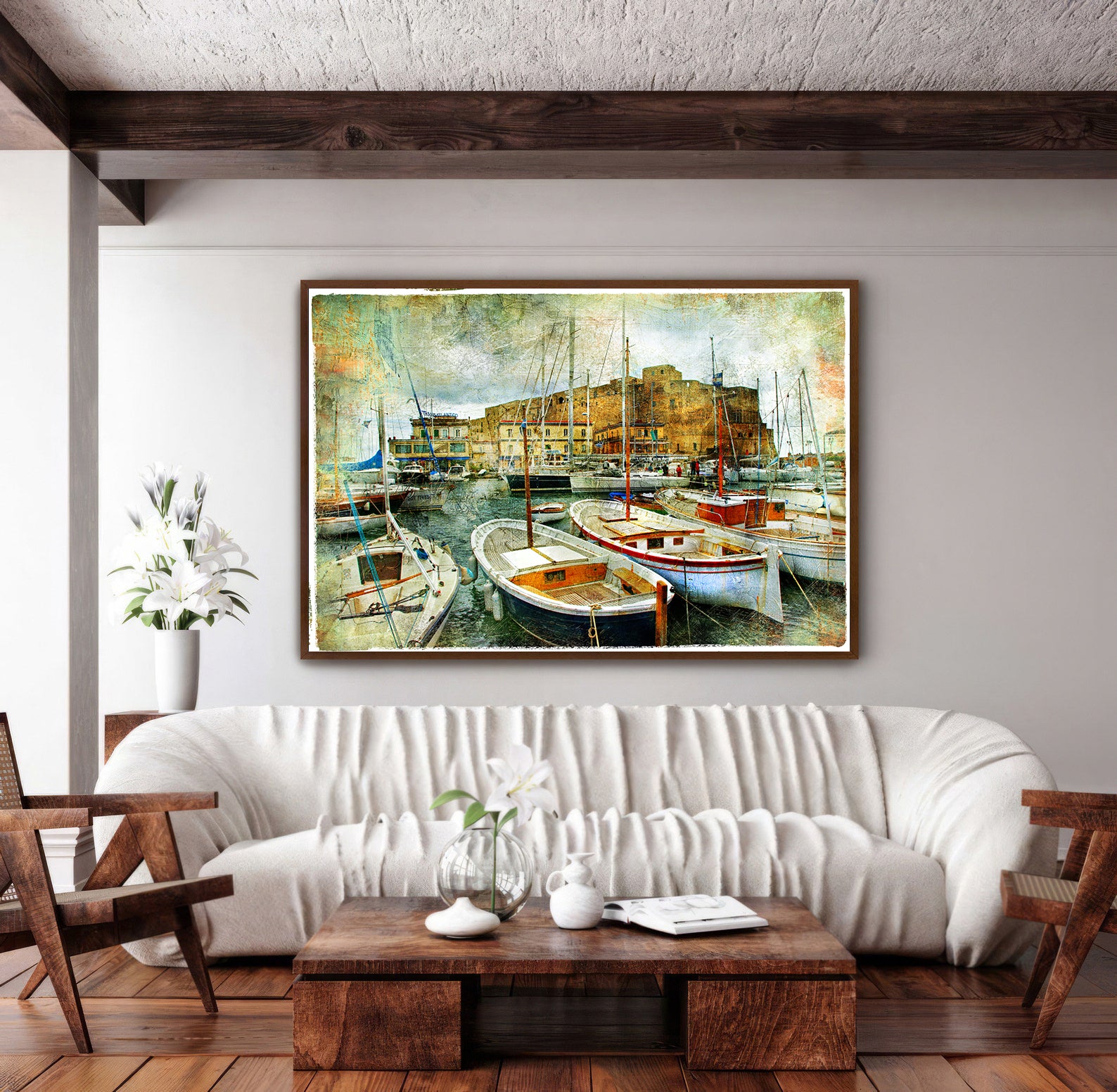 Leinwandbild - Boote im Hafen