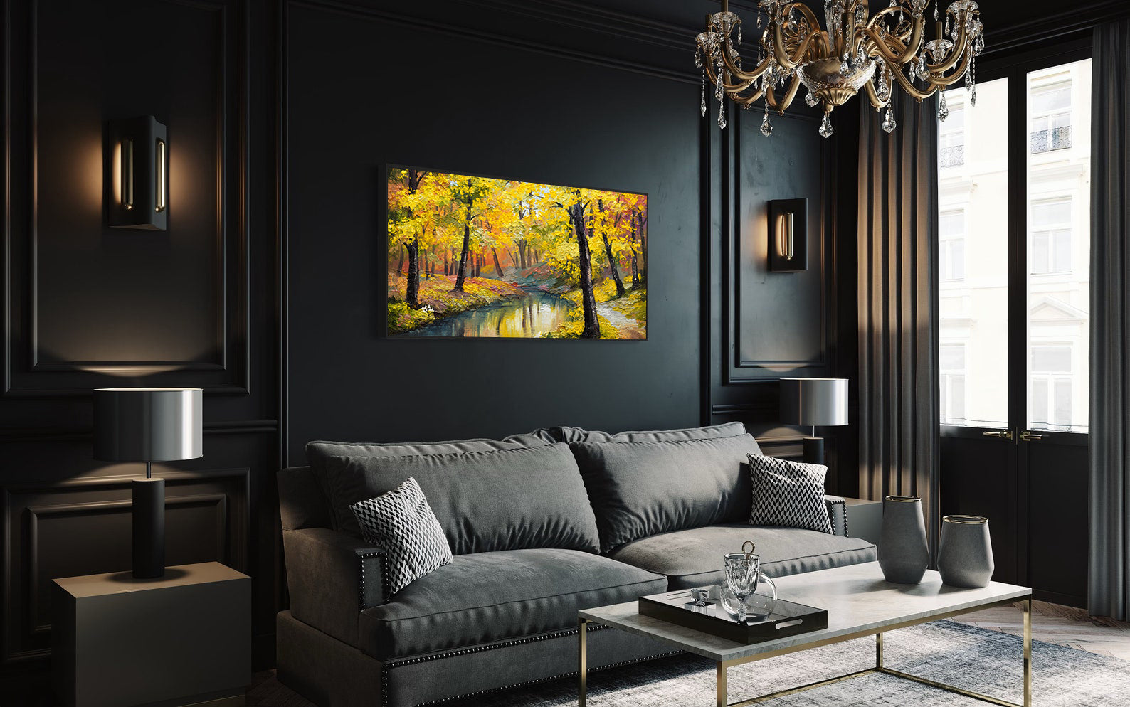 Leinwandgemälde - Herbstlandschaft