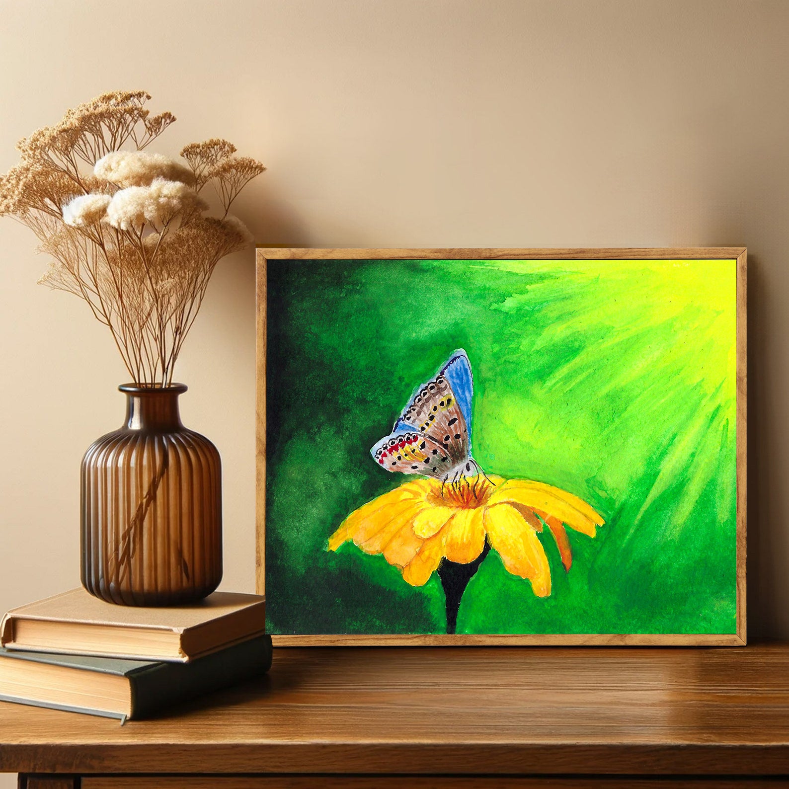 Leinwandbild - Schmetterling auf Blume