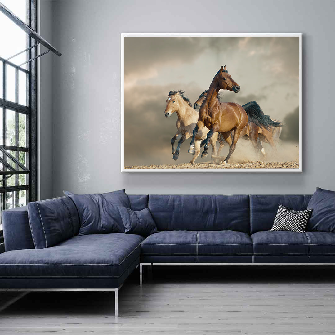 Peinture sur toile - Chevaux de sport