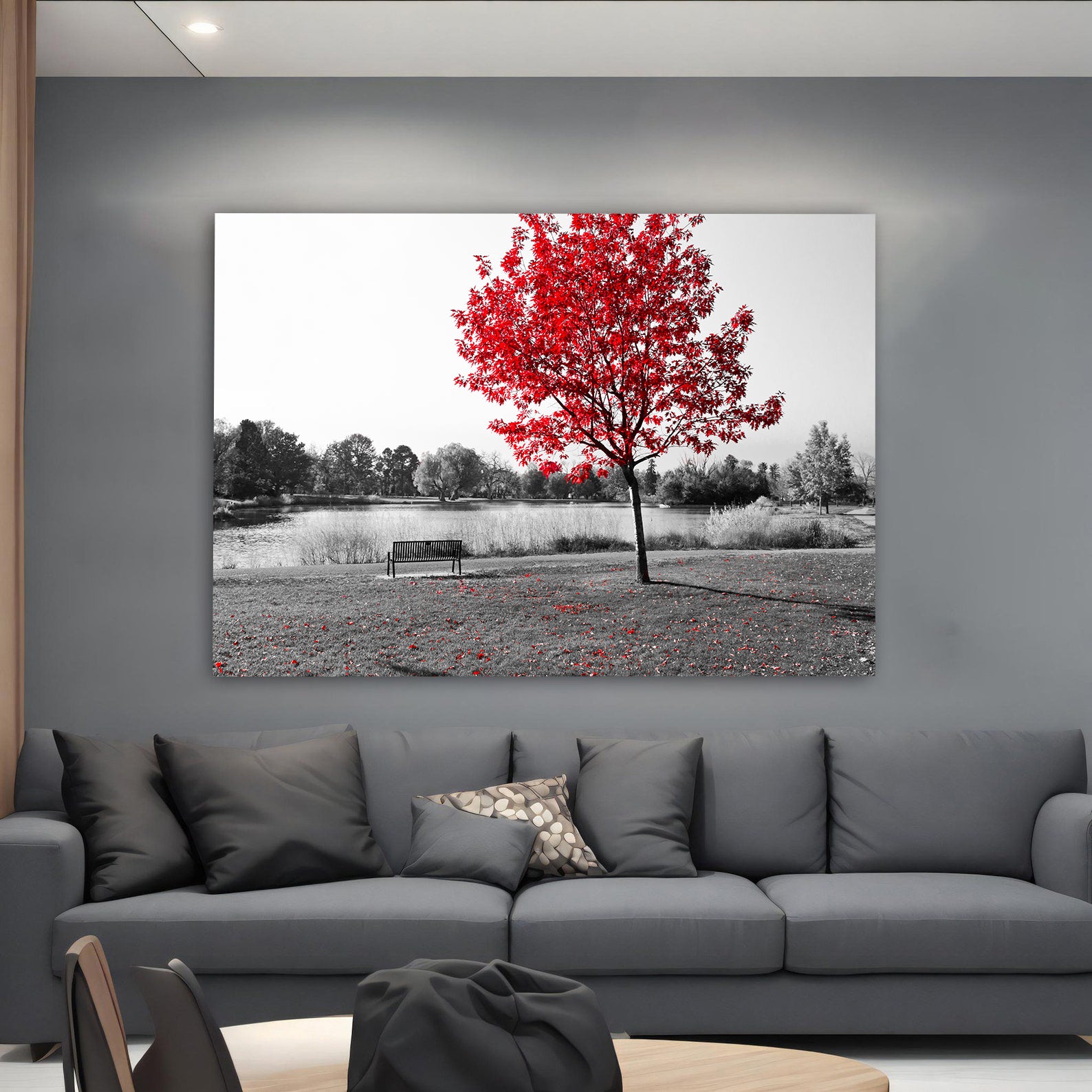 Peinture sur toile - Arbre rouge