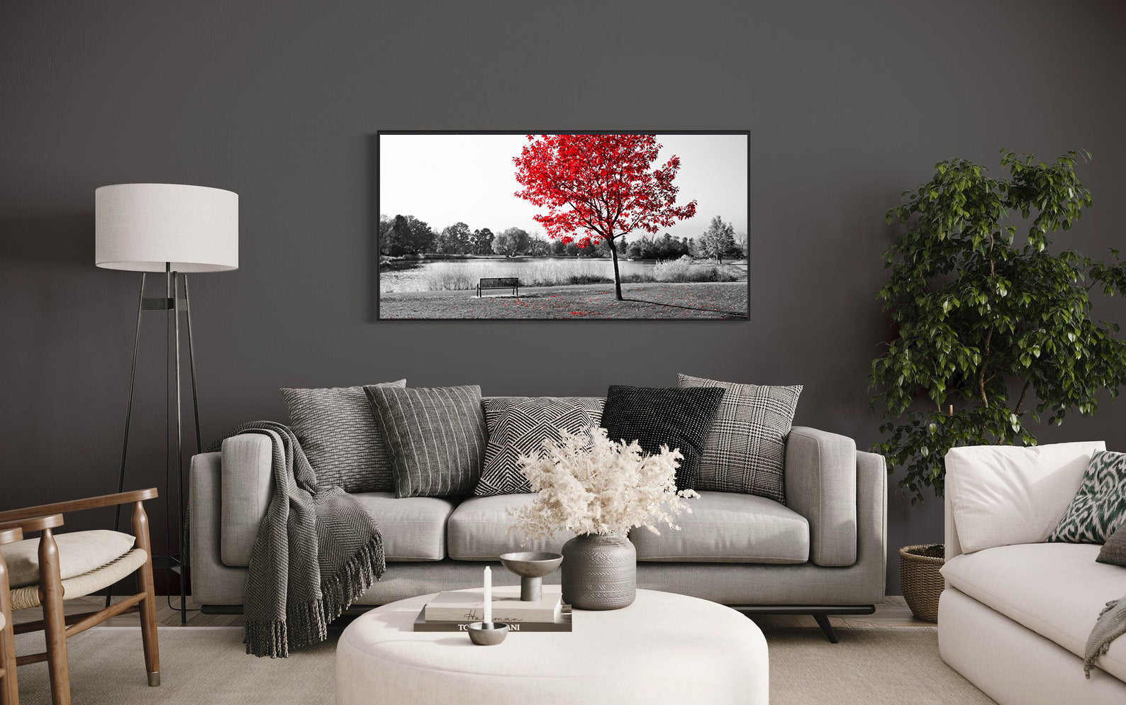 Peinture sur toile - Arbre rouge