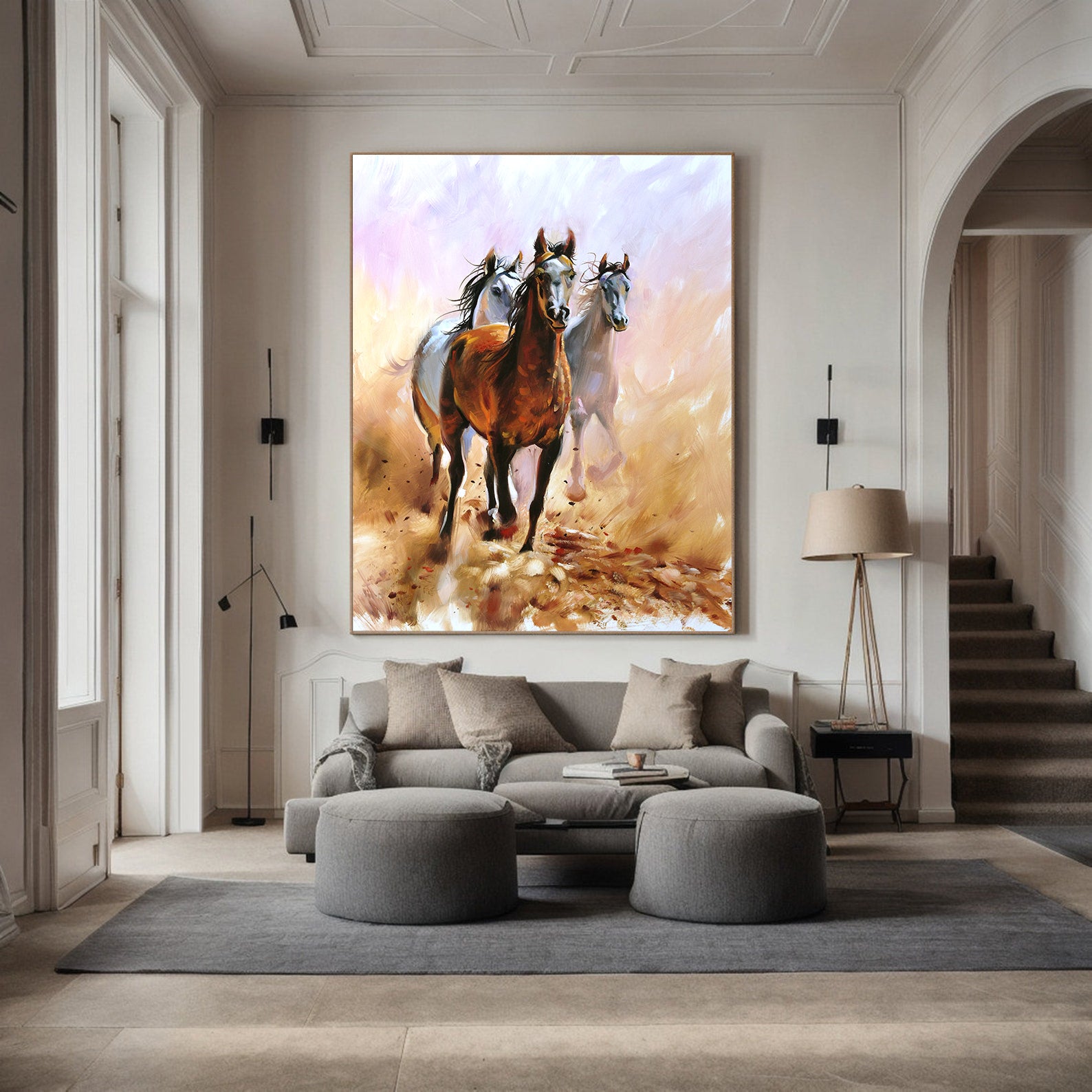 Leinwandgemälde - Pferde rennen in Freiheit