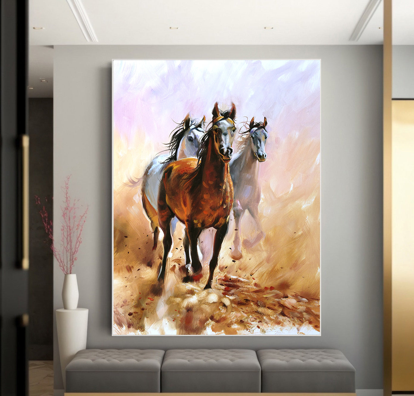 Leinwandgemälde - Pferde rennen in Freiheit