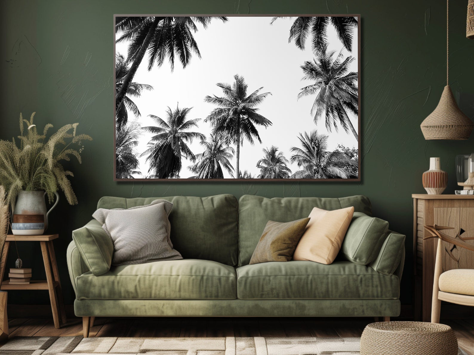 Tablou Canvas - Palmieri Alb Negru