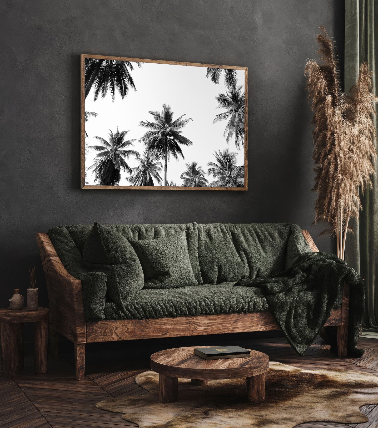 Tablou Canvas - Palmieri Alb Negru