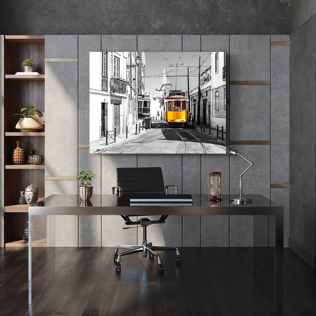 Tableau sur toile - Tramway jaune