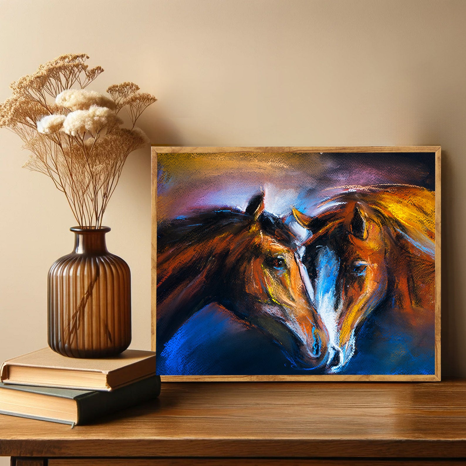 Leinwandgemälde - Verliebte Pferde